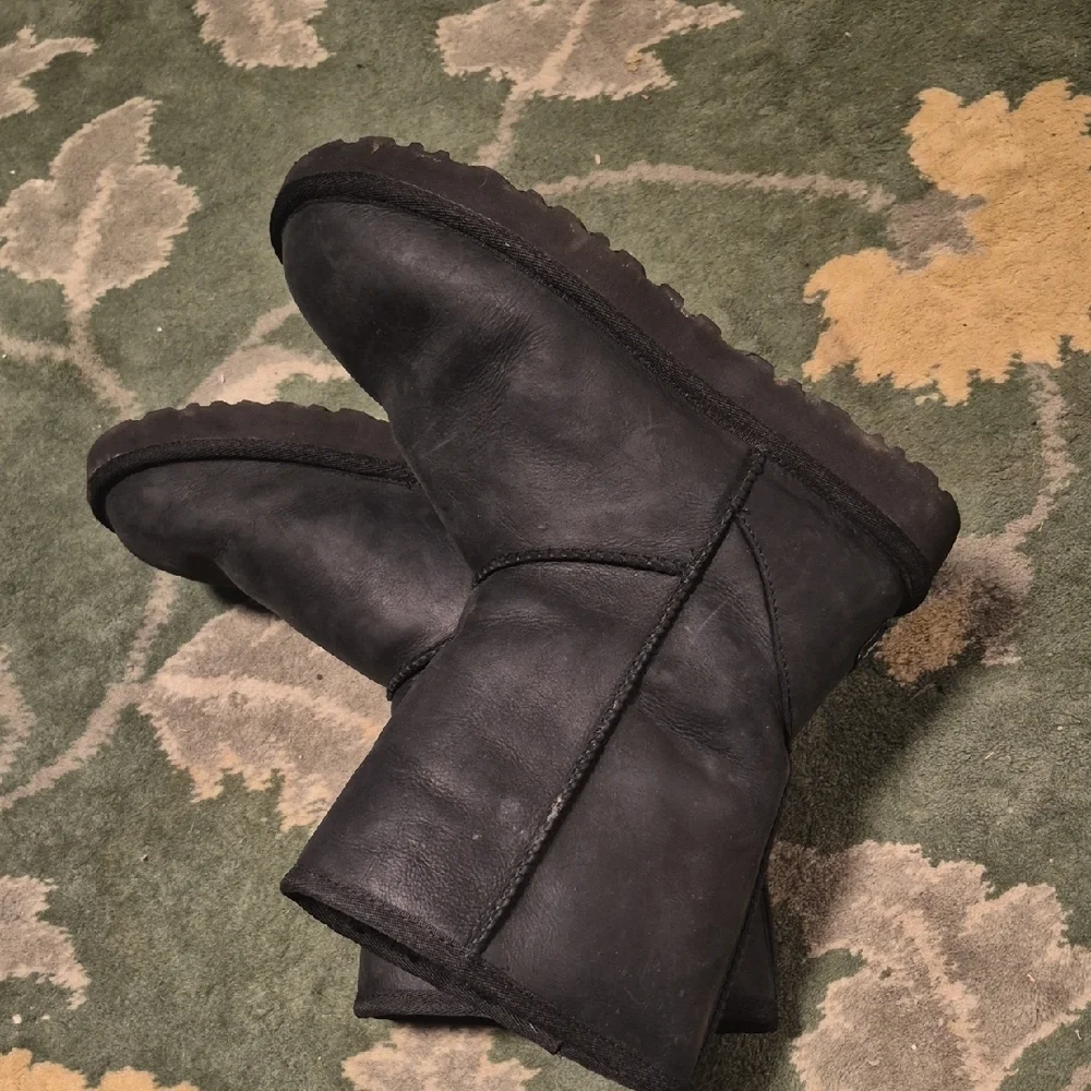 UGG Classic Short Black Suede Winter Boots